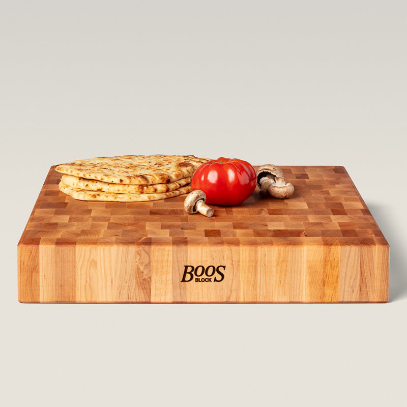 John Boos Chinese Cutting Board 3" End Grain Reversible, 18'' x 18'', Maple