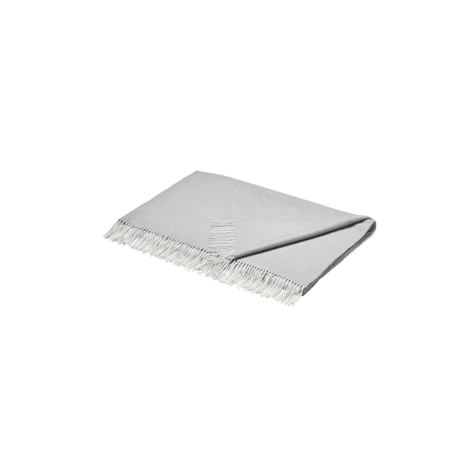 FINHO Merino Wool Herringbone Throw Blanket, Light Gray