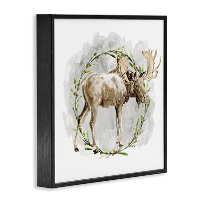Rustic Moose with Wreath Giclee Art by Carol Robinson