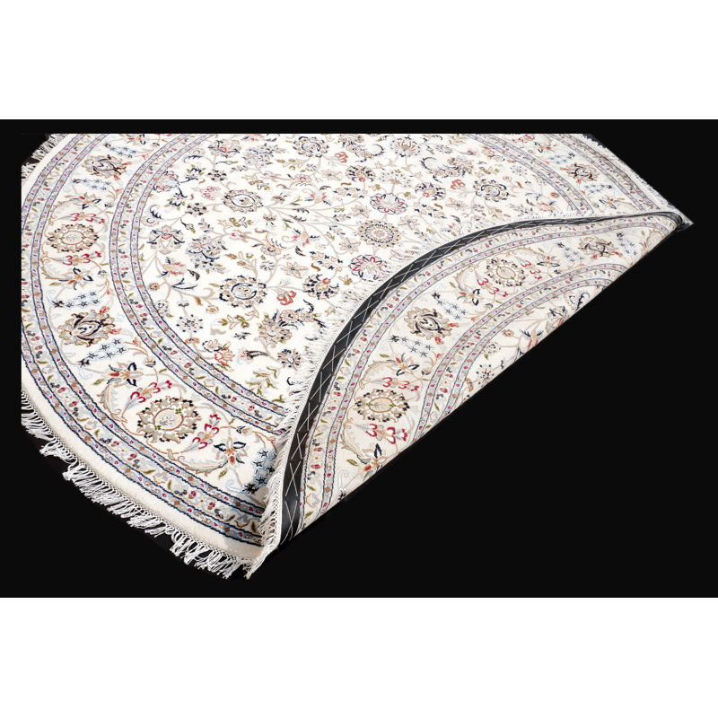 Walton Hand-Knotted High-Quality Cream/Yellow/Blue/Red Round Area Rug