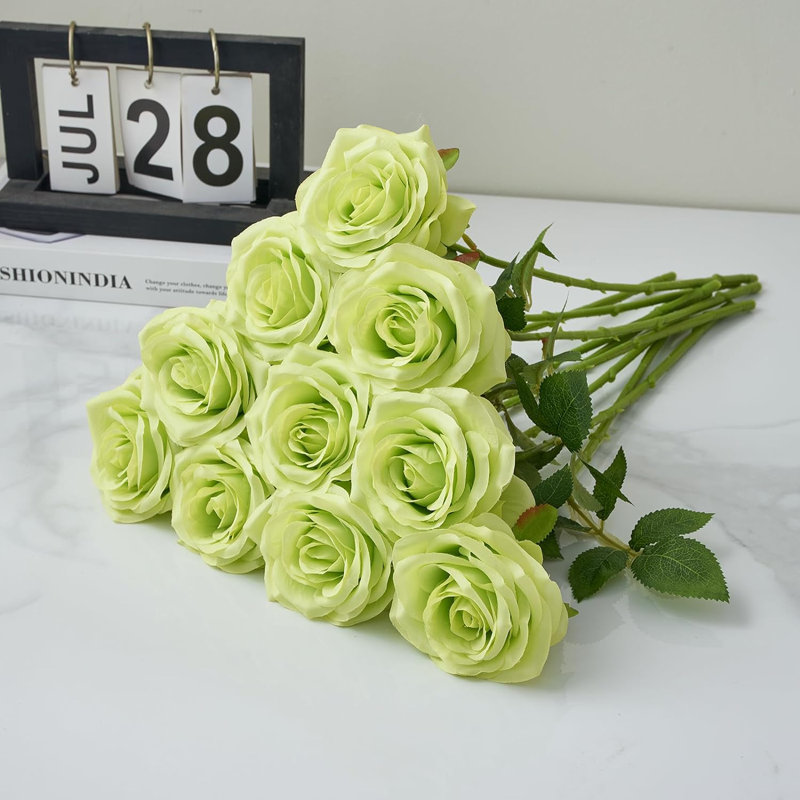 Bouquet de fleurs artificielles 10 pièces, Vert clair