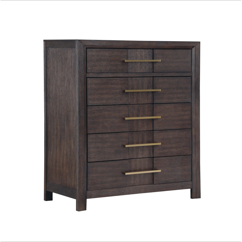 Commode 5 tiroirs Kenzo, Noyer