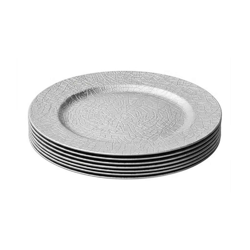 Ensemble de 4 assiettes de présentation Rhiannon, Argent argent