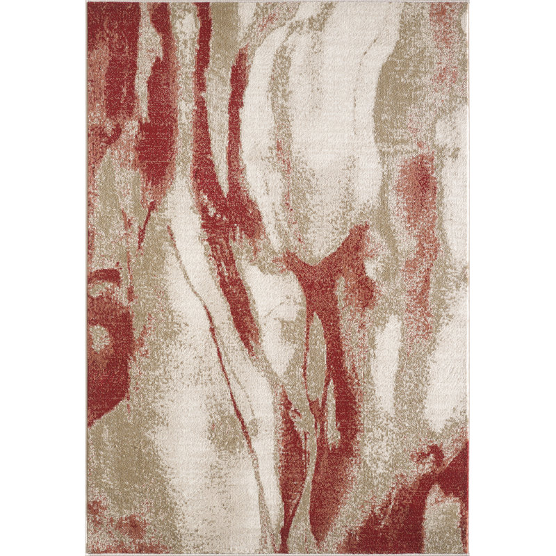 Kohsuke Area Rug, Rectangle 7'10" x 9'10", Ivory/Brown