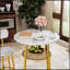 3 Pieces Round Bar Table Set With Backrest And Partition, Perfect For Small Spaces And Modern Kitchens, Includes 2 Stools, Dining Table Set-1125112639