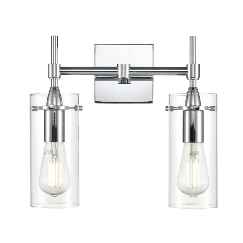Sikora Armed Sconce, Polished Chrome, Clear