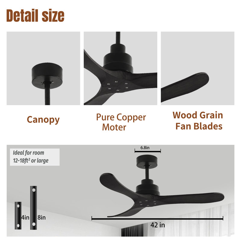 42-Inch Ceiling Fan Without Light