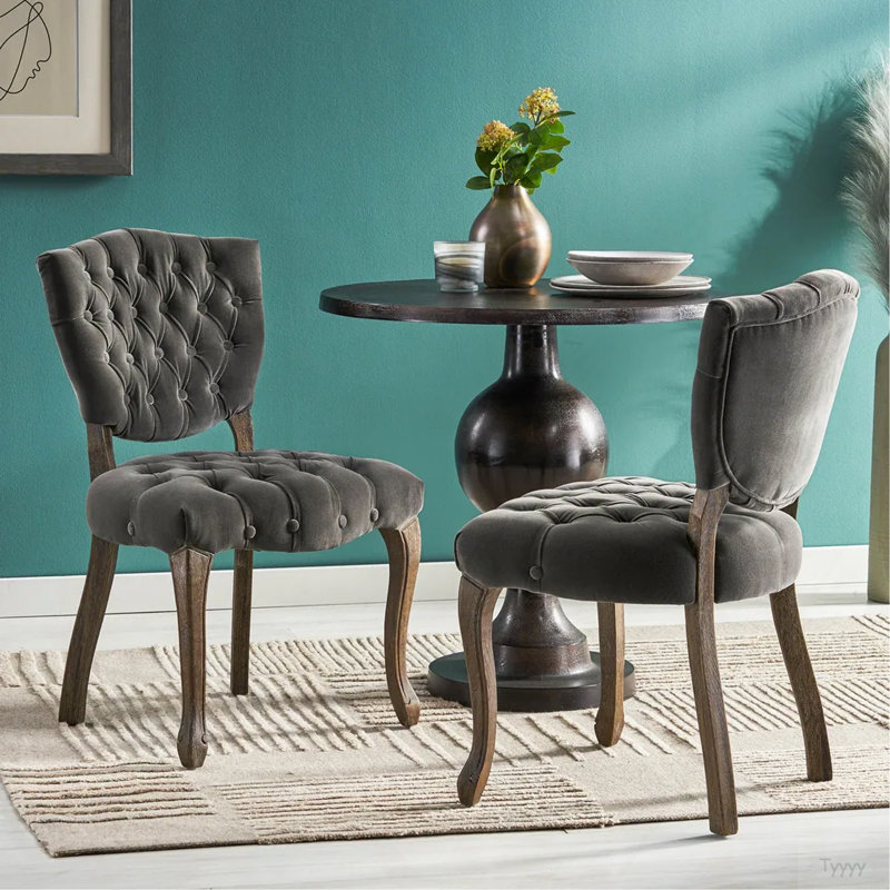 Chaise capitonnée Kd (Wthr) (ensemble de 2), Gris anthracite