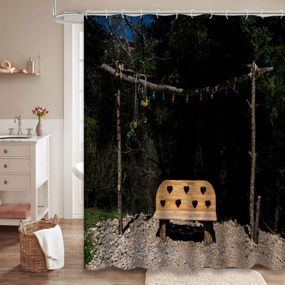 Rideau de douche à 12 crochets Wood Wood