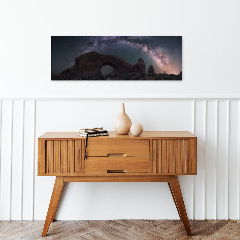 «Double Arch», paysage contemporain contemporain, art mural, H 36 po x l 12 po