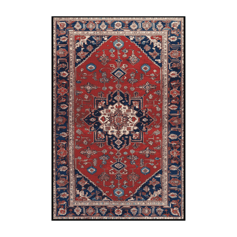 Machine Washable Persian Brown Area Rug, Rectangle 5' x 8'