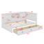 Structure de lit en L avec tiroir et bibliothèque, lit d'angle en bois avec éclairage à DEL et port USB-177428862