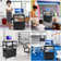Height Adjustable Rolling AV Cart with Locking Cabinet
