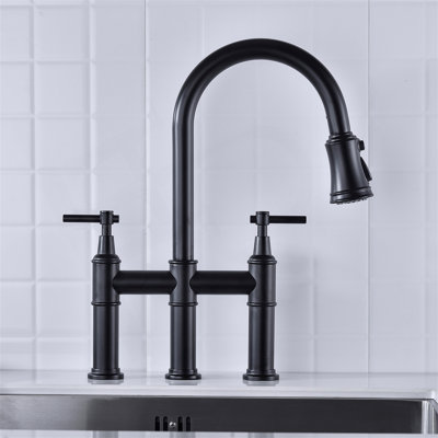 Bridge Kitchen Faucet With Pull-Down Sprayhead