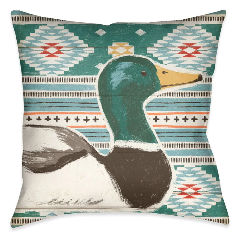 Colorful Duck Throw Pillow