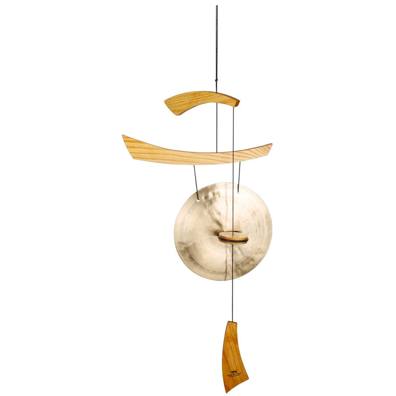Carillon empereur gong, H 34 po x l 10 po x P 2,8 po, Naturel
