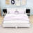 Wood Floating Platform Bed with LED Lights and Built-in Nightstands-1369236731-1369236729