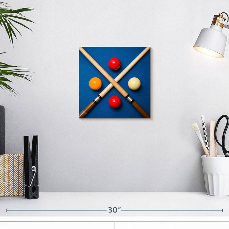 Balle et bâtons de billard Senne, H 10 po x l 10 po