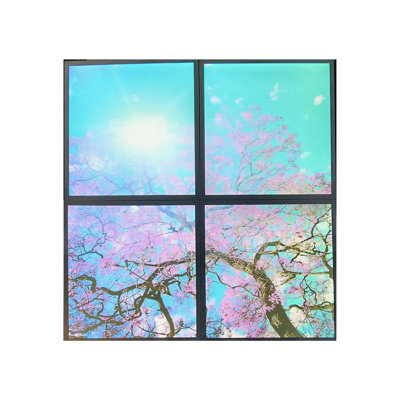 Hifsa Sky Panel with Cherry Blossom Trees 2D Effect 23.6" Slim Profile Recessed Lighting Kit