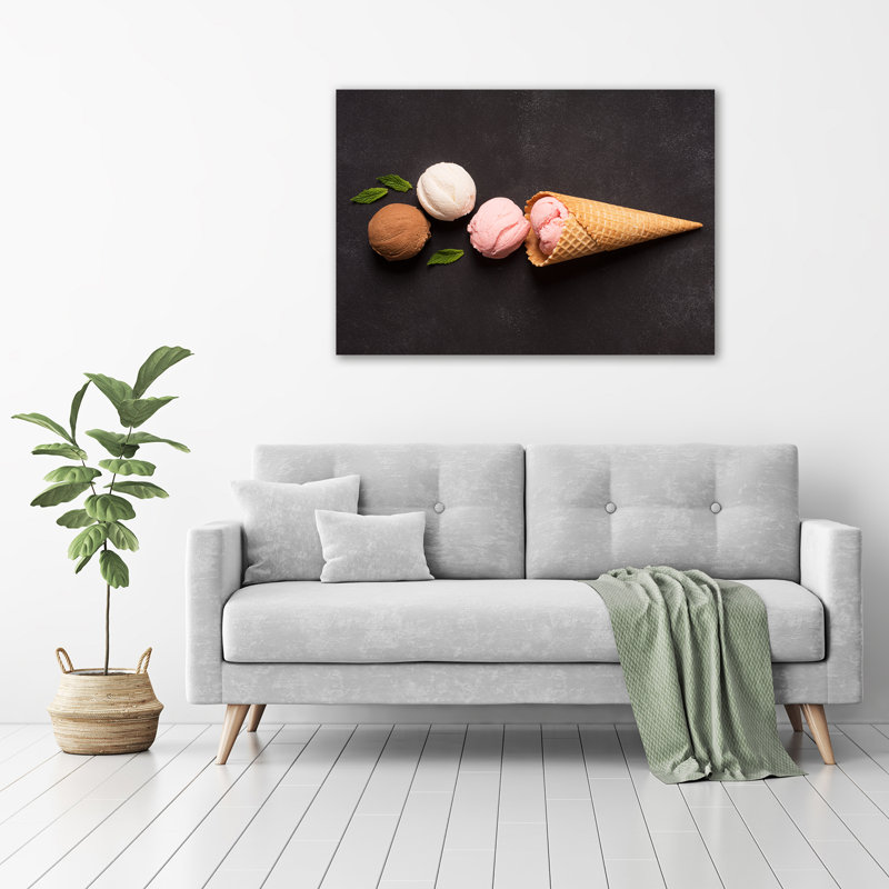 Ice Cream In A Waffle - Wrapped Canvas Print