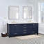 Meuble-lavabo double 84 po avec plateau en pierre reconstituée Render-826418514