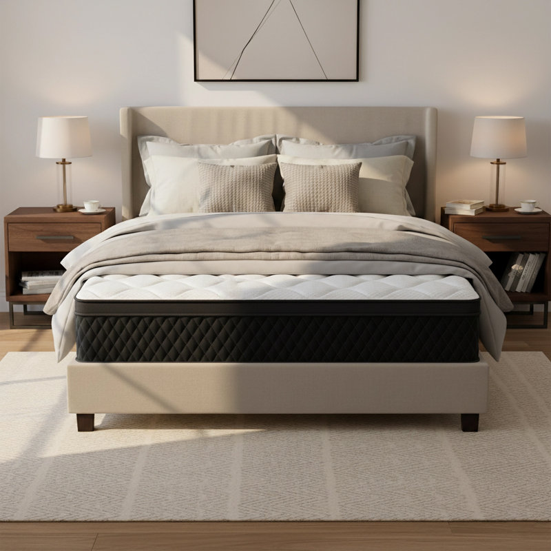 Matelas hybride 10 po avec confort rafraîchissant et ressorts ensachés, Grand lit