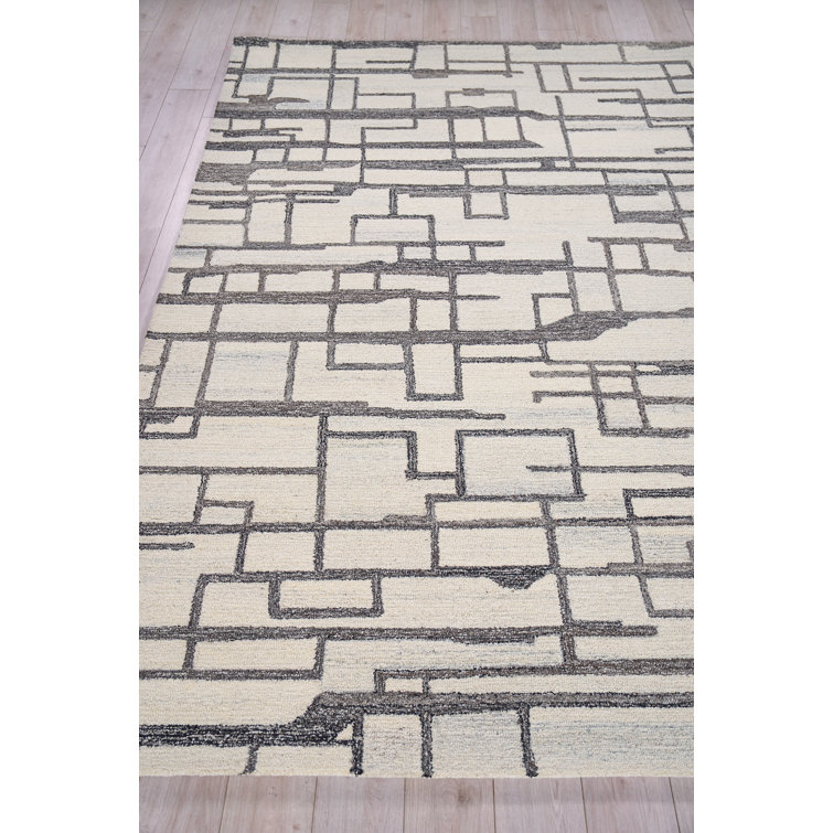 Exquisite Rugs Naturals Handmade Hand-Tufted New Zealand Wool On Canvas Charcoal Area Rug
