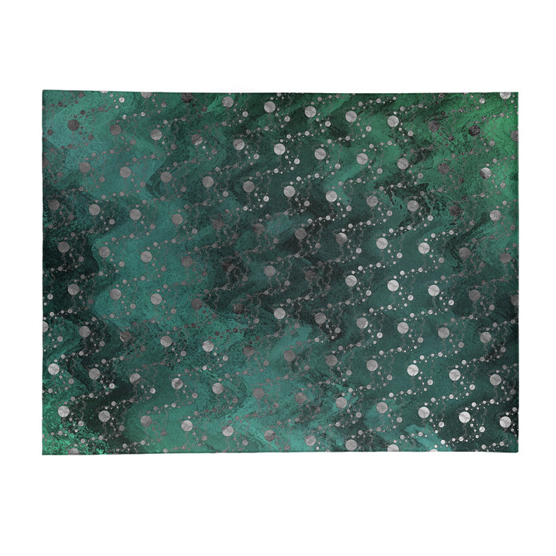 Tapis de planètes et étoiles vertes, Rectangle 4 pi x 6 pi