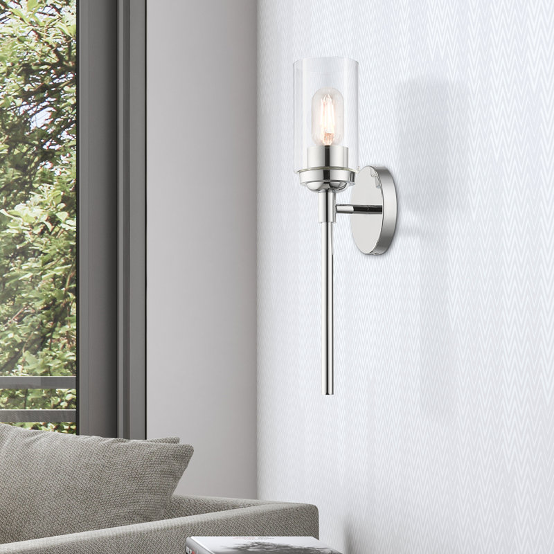 Carminella Steel Armed Sconce, Polished Chrome
