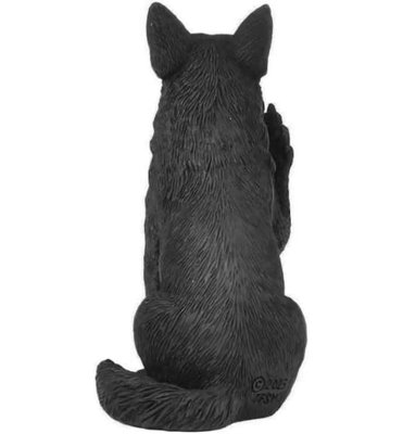 Jfsm Inc. Hilarious Black German Shepherd Middle Finger Figurine – Funny 3.5-inch Resin Dog Statue, Holiday Stocking Stuffer – Pet Lover Gift, Desk Or Home Décor