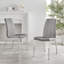 Faux Leather Modern Tall Back Dining Chairs with Chrome Metal Legs & Vertical Stitching-1792133202