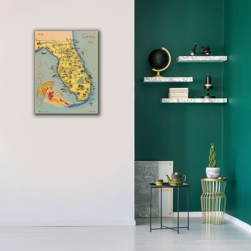 «Epic Graffiti» Florida Post card 6 »par Wild Apple Portfolio, art mural sur toile, 26 po x 34 po