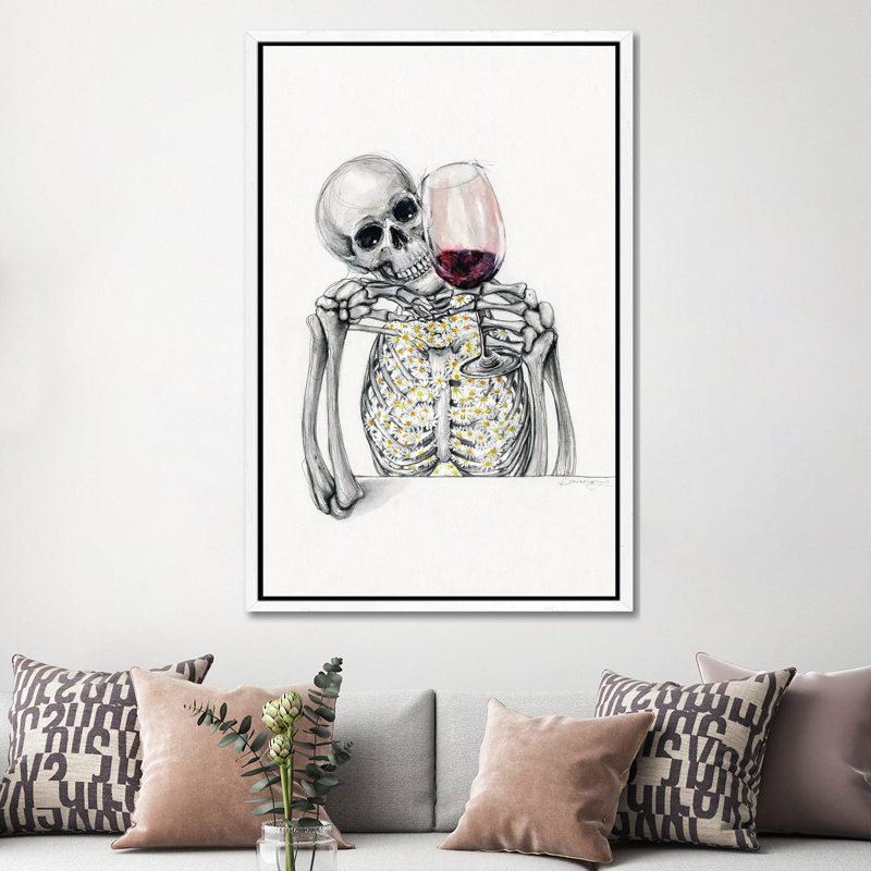 Wine O'clock by Doriana Popa - Gallery-Wrapped Canvas Giclée on Canvas, 152.5 cm H x 101.5 cm W, White Framed