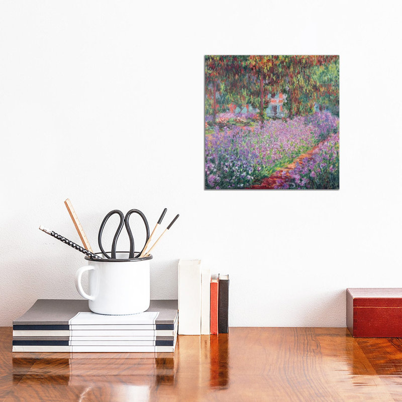 "Le jardin de l’artiste à Giverny" par Claude Monet 1900, reproduction d’art, H 12 po x l 12 po x P 0,75 po, Toile tendue
