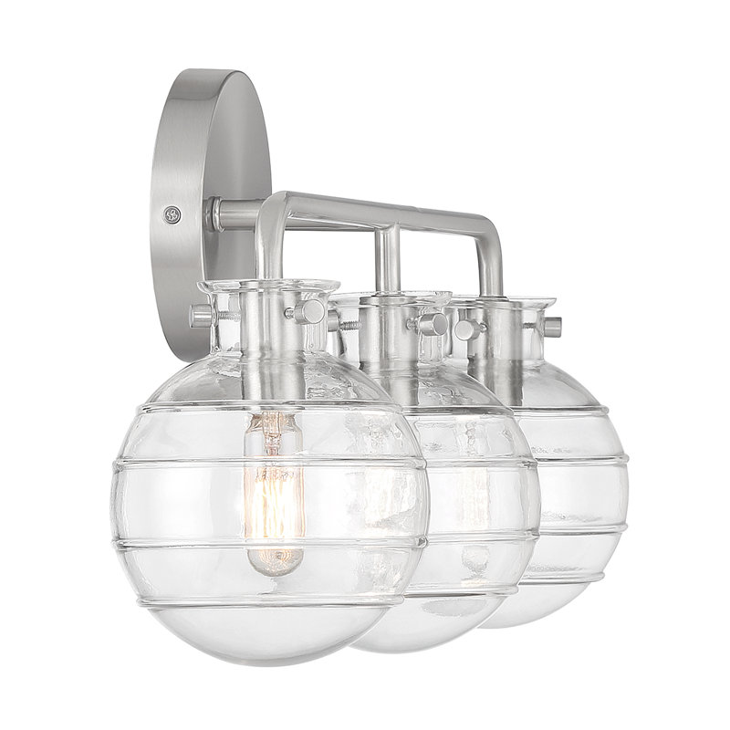  Luminaire de meuble-lavabo à 3 lumières Mason en nickel satiné, H 10 po x l 22 po x P 22 po, Nickel satiné, Trois lumières