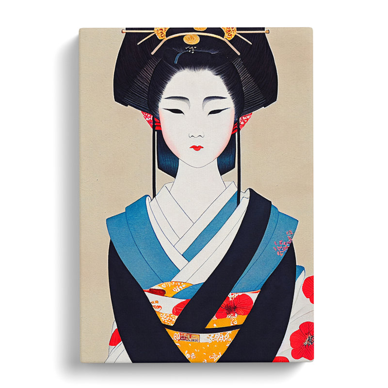 Picture Of A Geisha No.3 - Wrapped Canvas Print, 76cm H x 50cm W x 3cm D