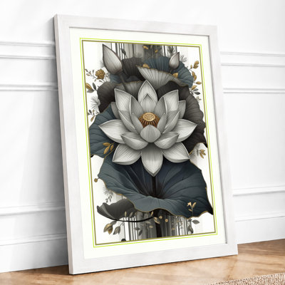 Water Lily Bloom Botanical - Framed Print