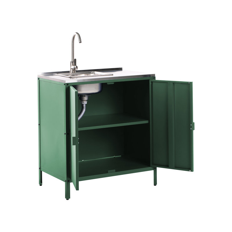 Outdoor Kitchen Cabinet with Sink VILAMA Green