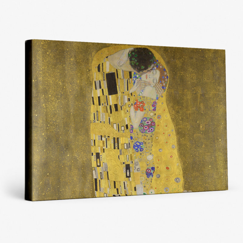 Le baiser (1907-1908) - Art mural sur toile paysage, L 14 po x H 11 po