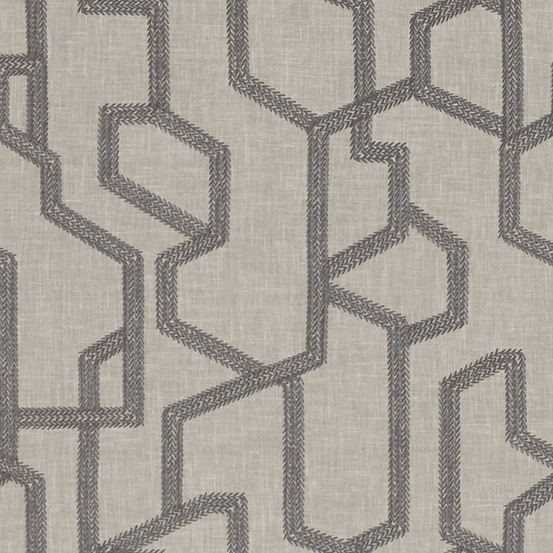 Exotica Labyrinth Fabric, Charcoal