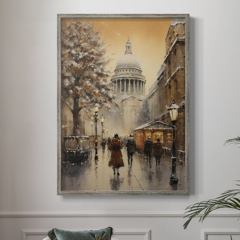 «Christmas Holiday Art», reproduction encadrée en bois massif, H 11 po x l 9 po