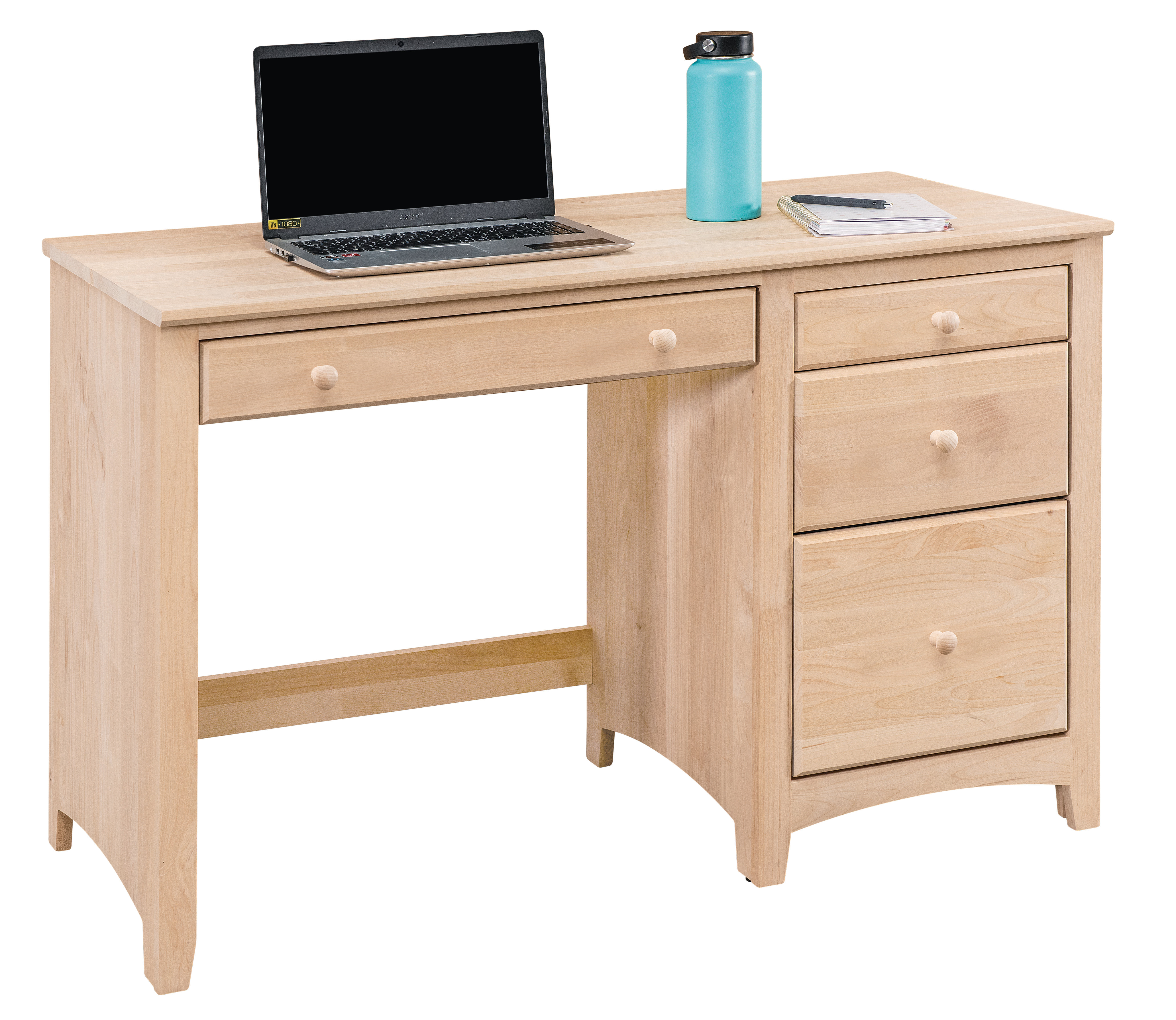 Malani 4 Drawer Solid Wood Desk Foundry Select Color: Unfinished