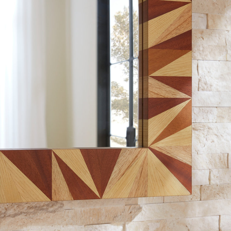 Calico Rectangle Solid Wood Mirror