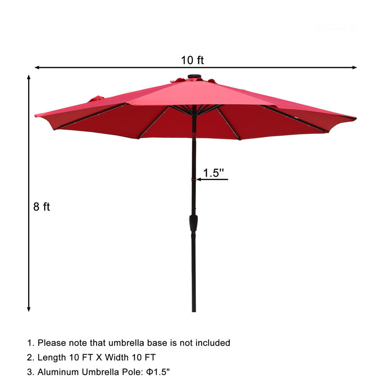 Parasol de marché 118 po, Rouge