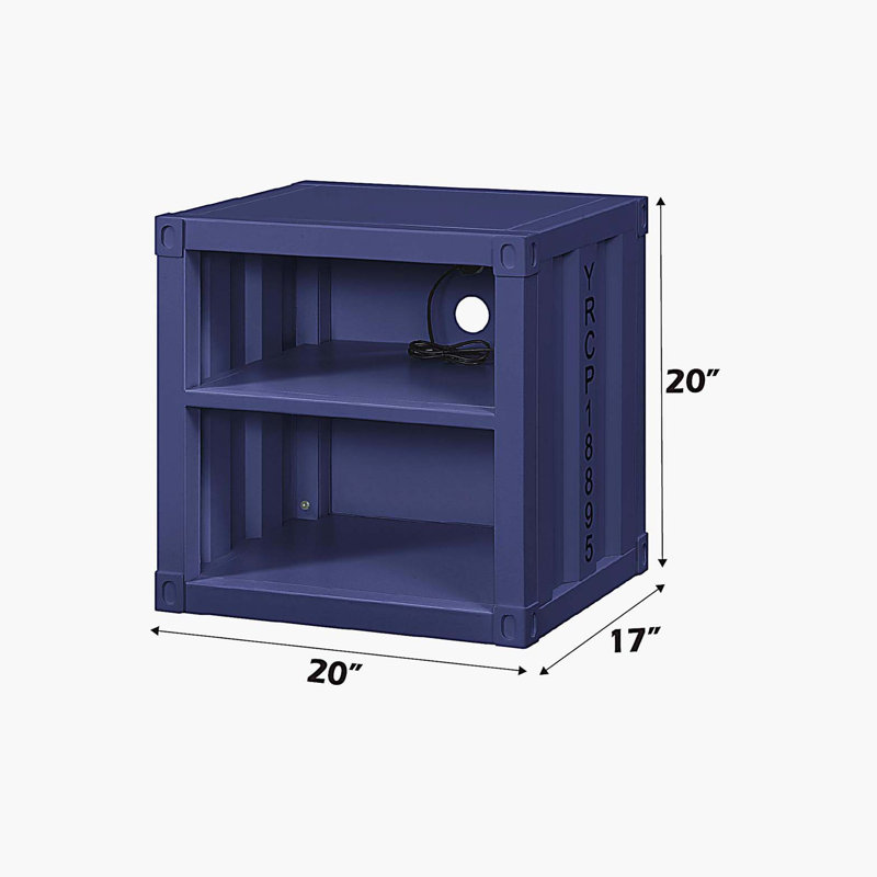 Table de chevet Cargo Finish avec USB, Bleu
