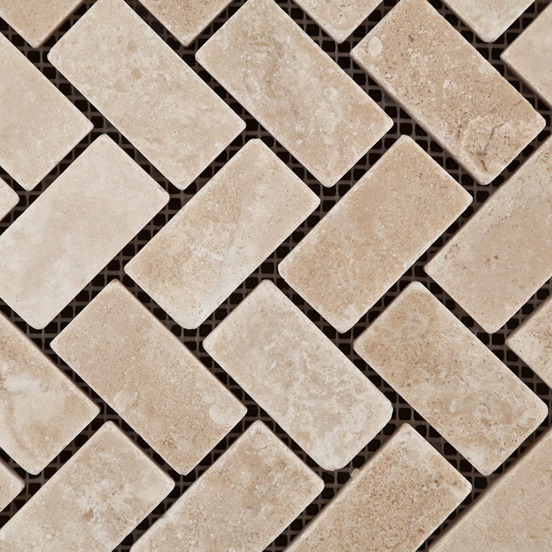 Carreau de mosaïque en chevron Travertine
