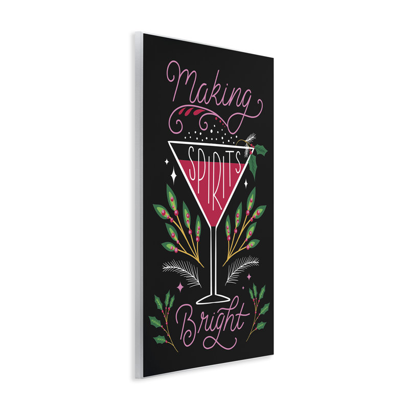 «Made Spirits Bright Martini Canvas» par Louise Allen Designs, H 19 po x l 13 po x P 0,5 po