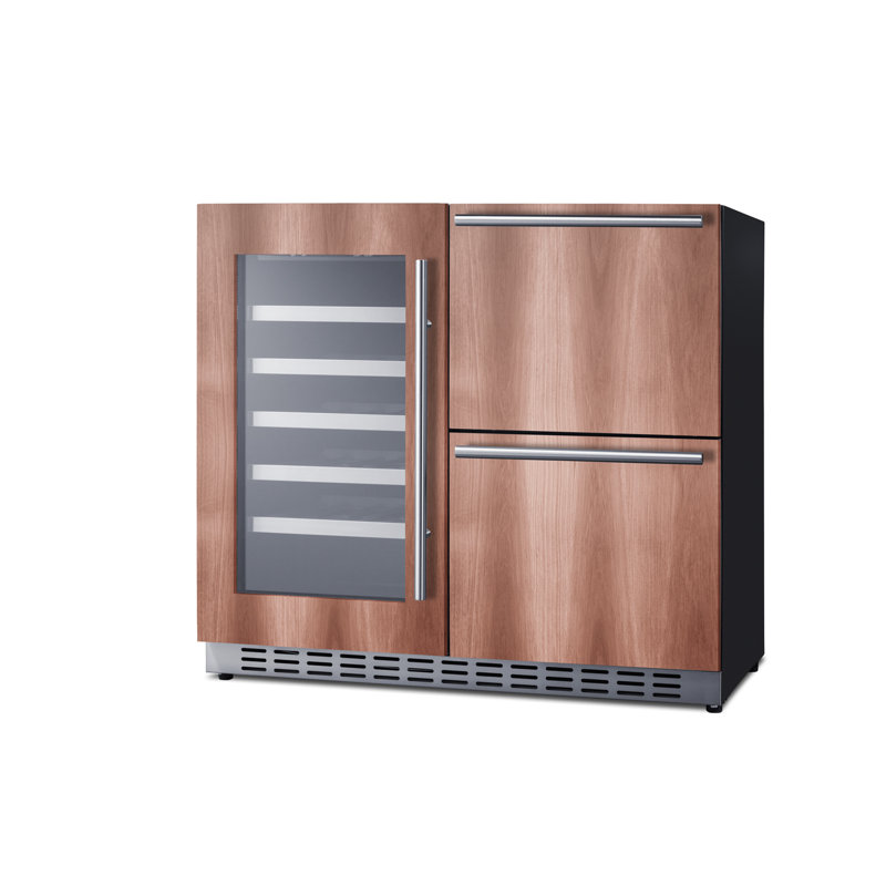 Summit Appliance 36" Wide Combination Wine Cellar & 2-Drawer Refrigerator , ADA Compliant (Panel Not Included)