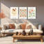 3 pièces d'art mural sur toile Boho