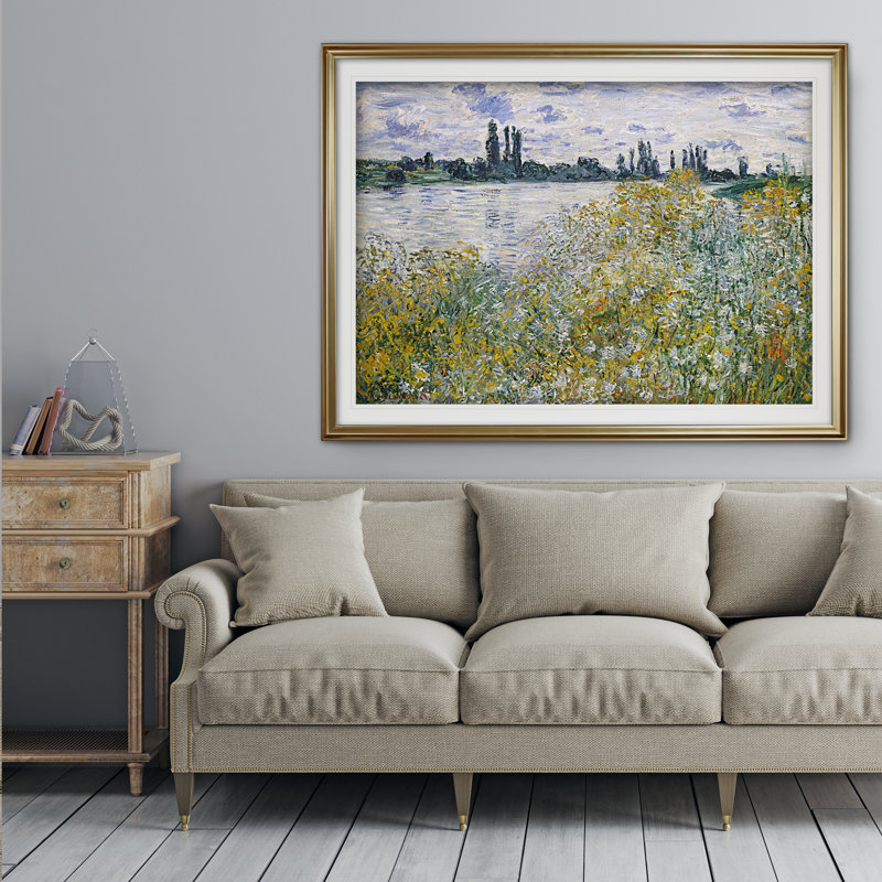 « le fleurs near theuil », impression, Cadre doré, Blanc mat, H 20 po x l 24 po x P 1,5 po